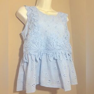 Baby blue top sleeveless